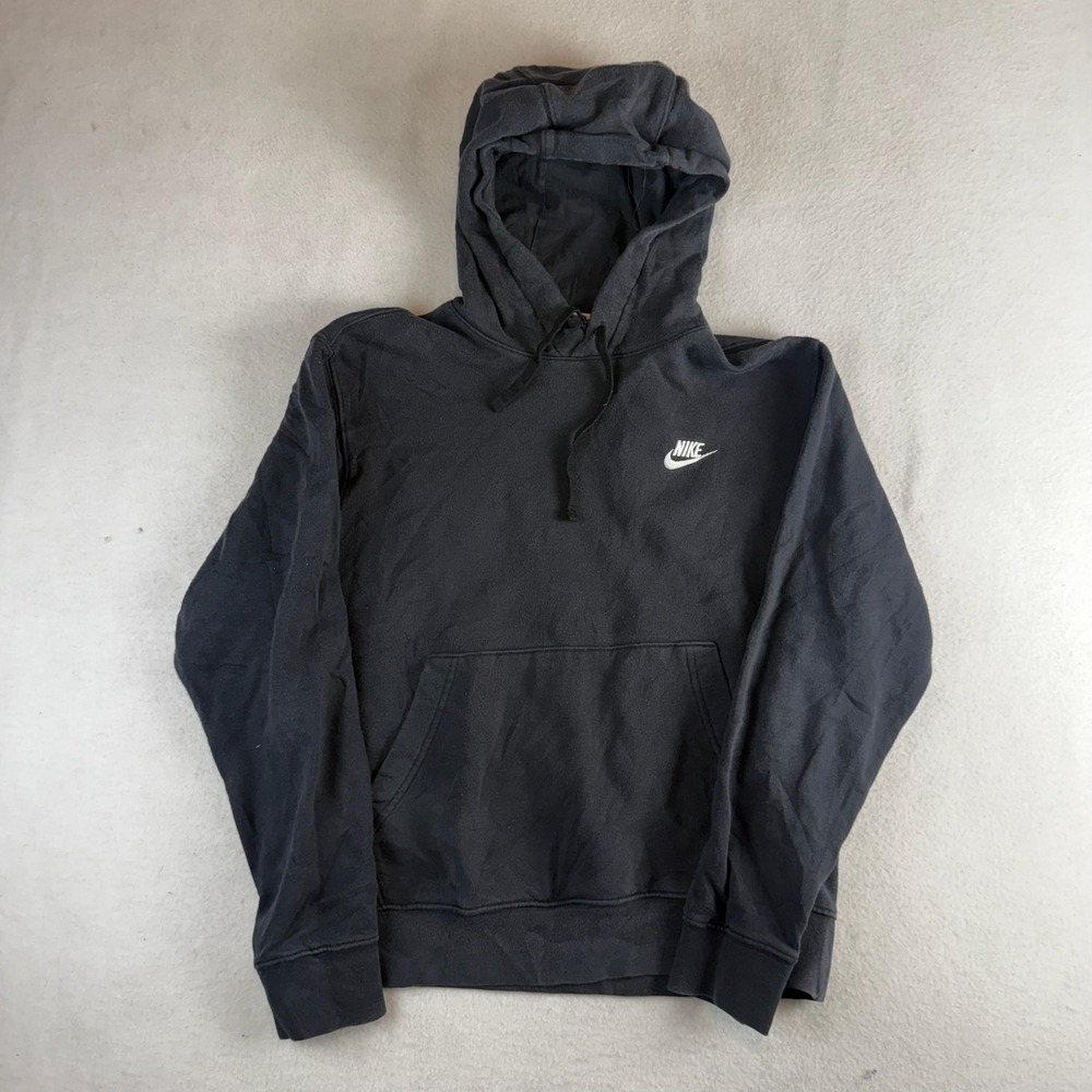 Nike Mens Sportswear Club Fleece Pullover Hoodie Black Small Embroidered Logo